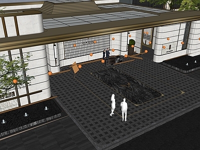 现代轻奢入口大门 壹品森境入口门楼 海派 示范区前场 住宅主入口门头 景观围墙
