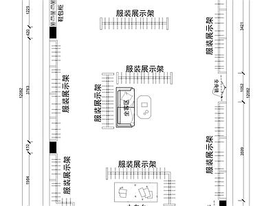现代服装店 服装店平面布局图 服装店平面图 专卖店 施工图