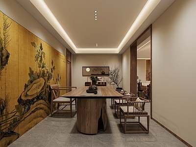 新中式侘寂包厢 棋牌室 茶室 餐厅包厢