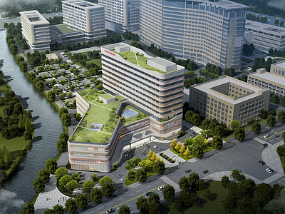 现代医院建筑 苍南妇保院 曲线医院