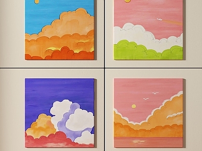 现代奶油挂画 女孩房挂画 书房挂画 客厅挂画 玄关挂画 办公室挂画