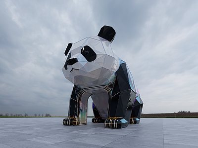 现代入口大门 动物园入口大门 大熊猫大门 熊猫卡通构筑物 大熊猫景观大门 卡通大门