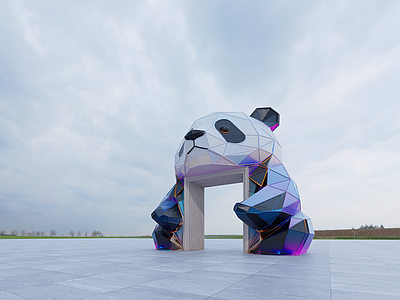 现代入口大门 公园入口大门 大熊猫大门 熊猫卡通构筑物 大熊猫景观大门 动物园入口大门