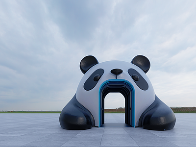 现代入口大门 公园入口大门 大熊猫大门 熊猫卡通构筑物 大熊猫景观大门 动物园入口大门