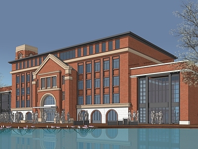 现代学校建筑 综合楼 行政办公