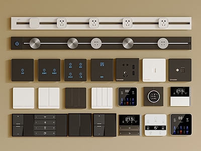 开关 开关插座组合 开关面板 轨道插座 智能开关 开关组合