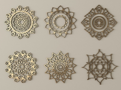 中式雕花 金属雕花 中式雕花 灯盘