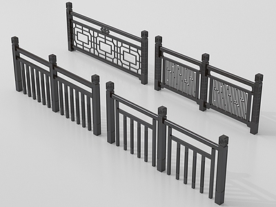 中式栏杆 实木围栏护栏 栅栏围栏 中式栏杆护栏