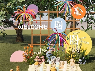 现代其他酒店空间 婚礼园游会美陈