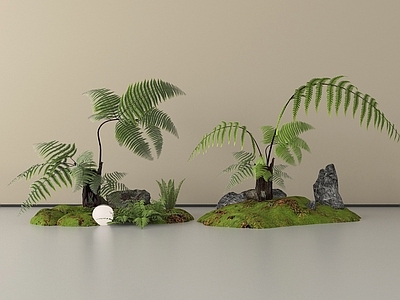 现代其他景观小品 景观树 石头 庭院景观 室内景观 现代庭院小品