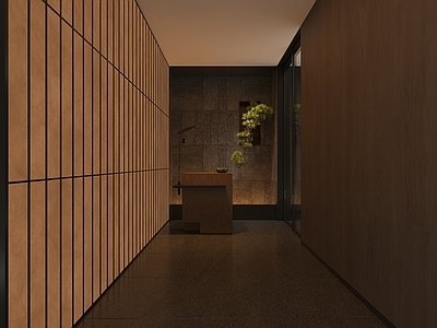 新中式侘寂中餐厅 前台 迎宾台