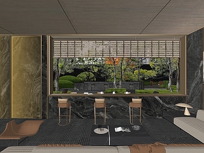 现代轻奢小区景观 住宅下沉示范庭院 林下空间 卡座洽谈 会客室 风雨连廊