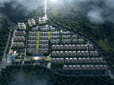 现代鸟瞰规划 现代 住宅 住宅鸟瞰 鸟瞰图