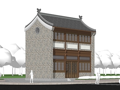 中式四合院 中式古建筑 传统民居风格 明清风格建筑