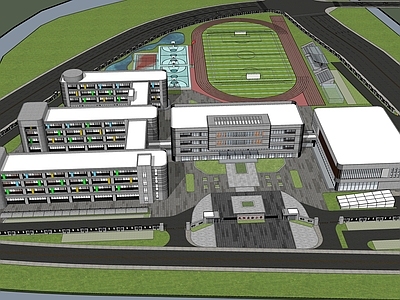 现代学校建筑 中学校园建筑规划 教学楼 综合楼
