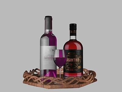 酒具 酒瓶 酒杯 托盘