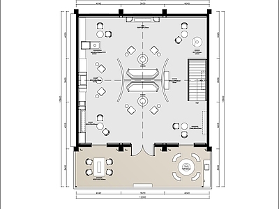 家具展厅 两层高档家居展厅 家具定制展厅 施工图