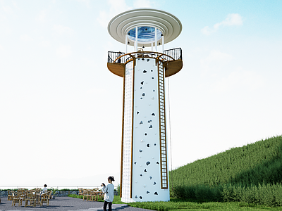 现代其他景观小建筑 塔楼观景台 攀岩 塔筒 哨塔 涵管