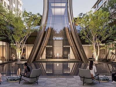 简约现代小区景观 天津金地示范区 金地水西印景观 金地景观示范区 下沉庭院景观 中心宅间景观