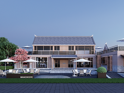 现代餐饮建筑 咖啡厅 咖啡店