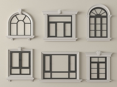 法式平开窗 法式窗组合 平开窗 落地窗 阳台窗 弧形窗