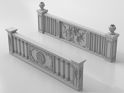 新中式栏杆 围栏 护栏 栏杆 新中式石材栏杆