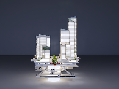 现代简约艺术装置 沙盘 立体沙盘 城市规划 艺术装置 规划馆