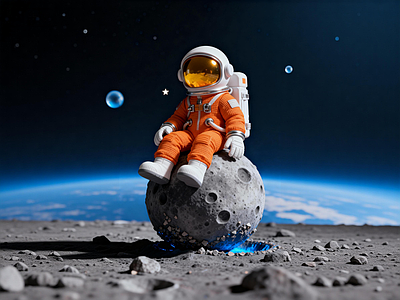 虚拟人物 宇航员 星际宇航员 月球 商业广场宇航员 商业广场雕塑