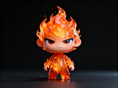 新中式现代其他摆件 火苗 火孩儿 小火人 哪吒 动漫火苗