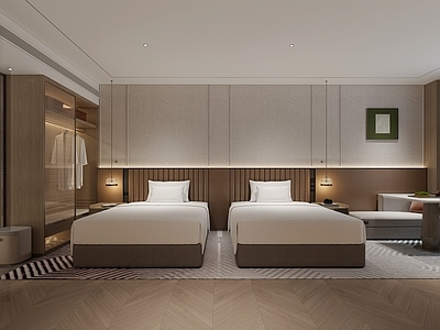 新中式现代酒店客房 酒店客房 卫生间