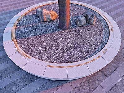 现代其他景观小品 圆形树池