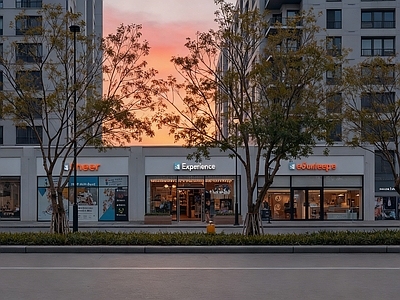现代其它外景 城市夕阳街道外景
