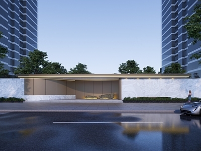 现代小区建筑 小区入口