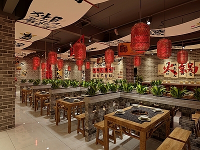 复古工业火锅店 市井风 火锅店 包厢 农家乐 怀旧风