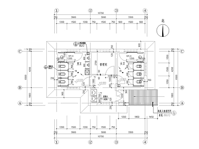 现代公厕 公卫管理间建筑 施工图