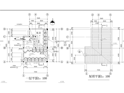 现代公厕 广场公共卫生间建 施工图