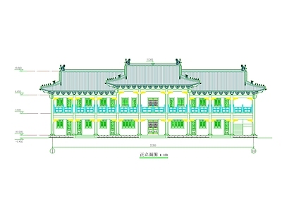 寺庙 中式古建两层厢房 中式仿古两层厢房 施工图