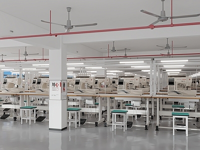 现代其他公共空间 现代缝纫机厂房