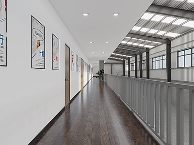 现代公共卫生间 现代厂房走廊