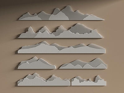 现代景墙 山水景墙 格栅景墙