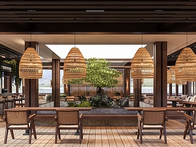 中古侘寂咖啡厅 游客接待中心 水吧台 咖啡厅 中古风 卡座