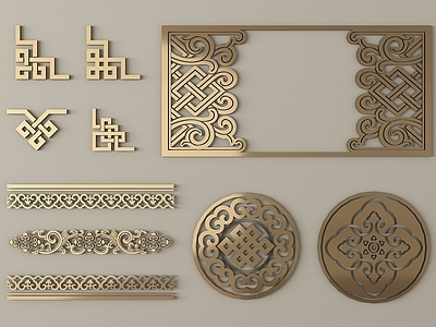 新中式雕花 仿古雕花 金属雕花 角花 新中式雕花