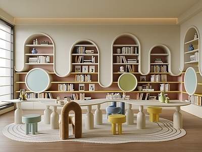 现代阅览室 幼儿园阅览室 图书馆