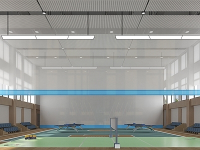 现代极简体育馆 篮球场 羽毛球场 体育馆 综合体育馆
