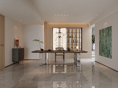 意式极简茶室 意式极简茶室 地下室 别墅茶室 透光石材 弧形墙板