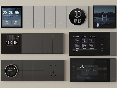 开关 功能面板 现代智能面板 显示屏开关