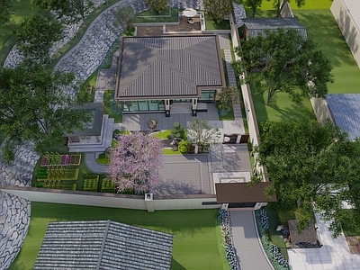 新中式现代其他农业建筑 乡村景观 庭院 禅意 乡村建筑