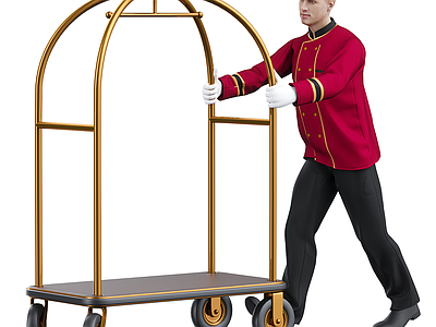男人 门童 推行李