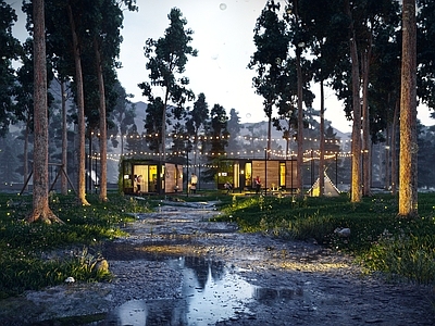 现代木屋 度假屋 集装箱 度假 露营 木屋