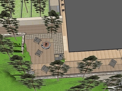 现代小区景观 万科展示区景观 连廊 架空层 会客室